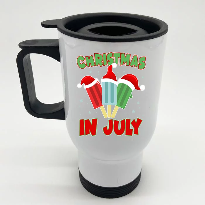 Christmas In July Festive Popsicles Front & Back Stainless Steel Travel Mug