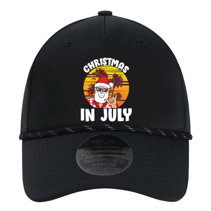 Christmas In July Retro Santa Sunset Performance The Dyno Cap