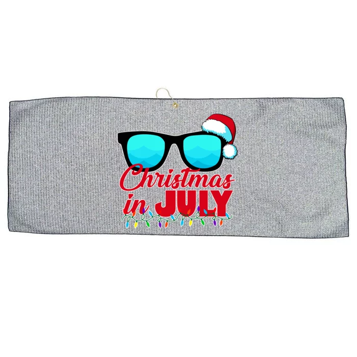 Christmas in July Santa Shades Large Microfiber Waffle Golf Towel