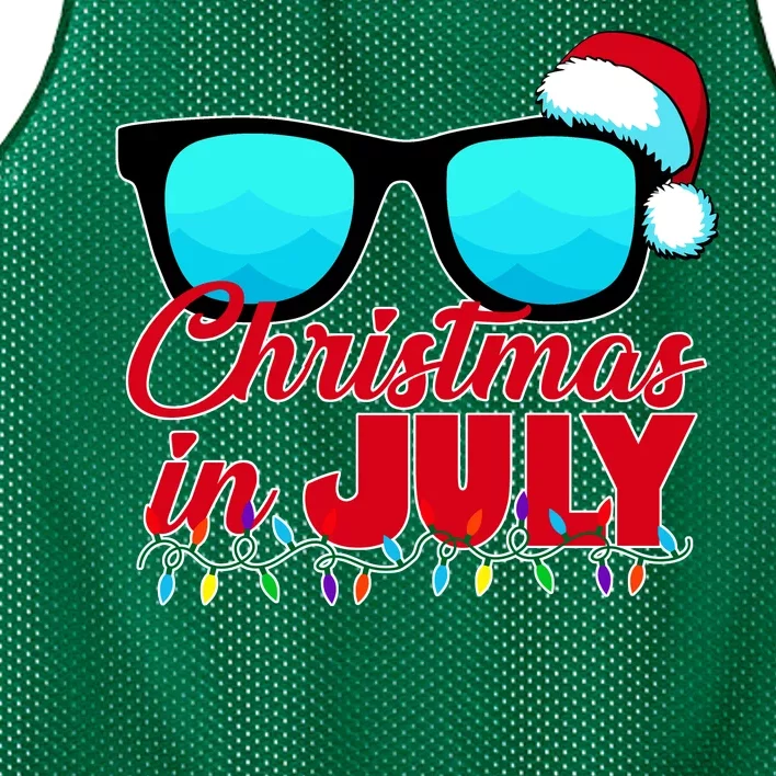 Christmas in July Santa Shades Mesh Reversible Basketball Jersey Tank