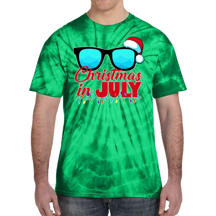 Christmas in July Santa Shades Tie-Dye T-Shirt