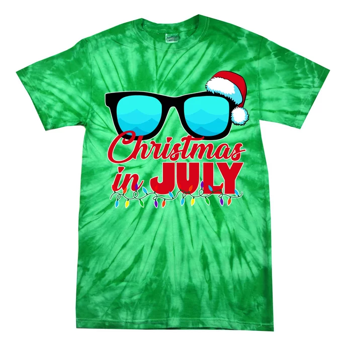 Christmas in July Santa Shades Tie-Dye T-Shirt