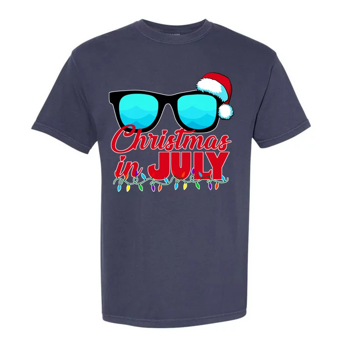 Christmas in July Santa Shades Garment-Dyed Heavyweight T-Shirt