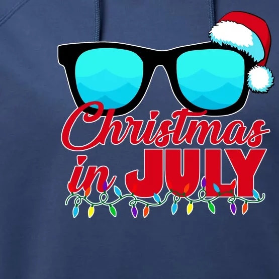 Christmas in July Santa Shades Performance Fleece Hoodie