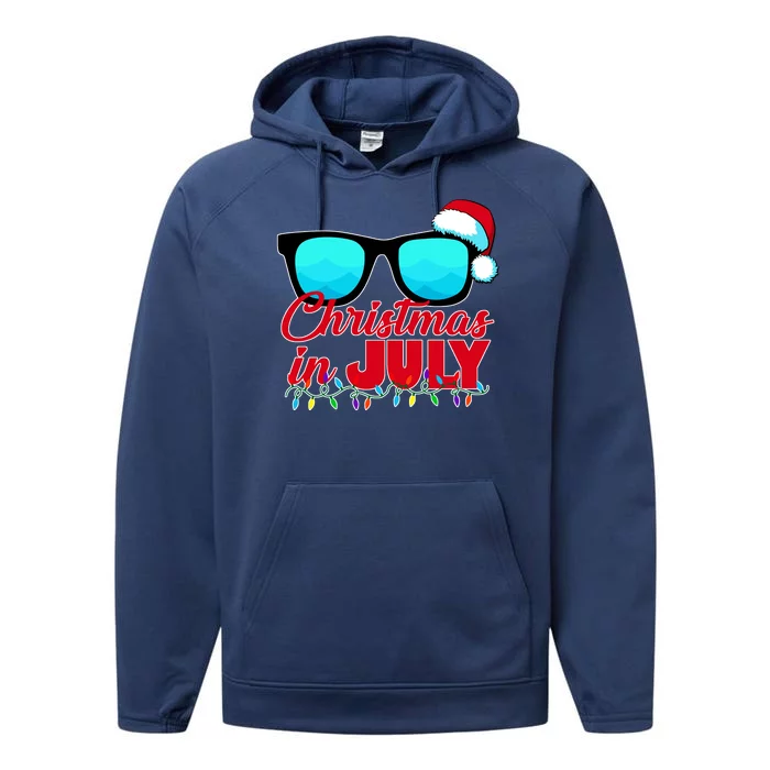 Christmas in July Santa Shades Performance Fleece Hoodie