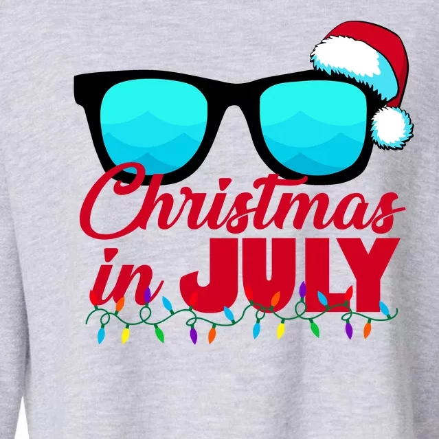 Christmas in July Santa Shades Cropped Pullover Crew