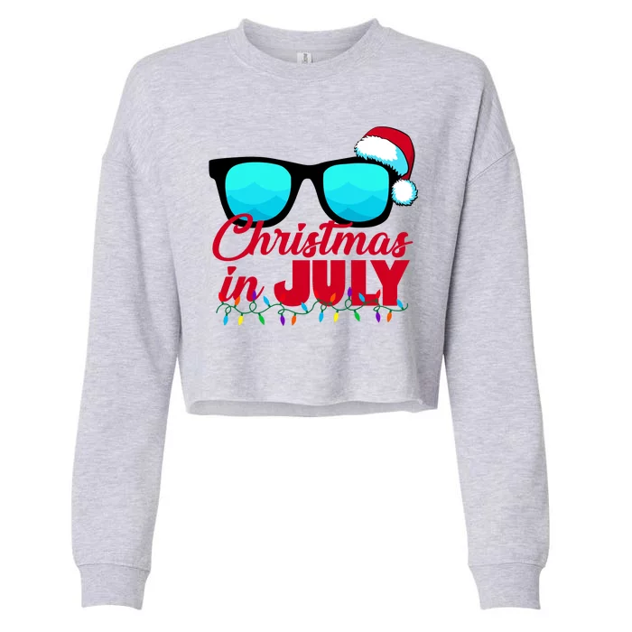 Christmas in July Santa Shades Cropped Pullover Crew