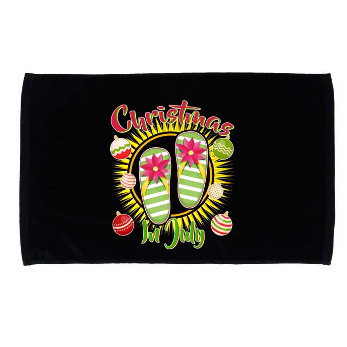 Christmas In July Summer Flip Flops Microfiber Hand Towel