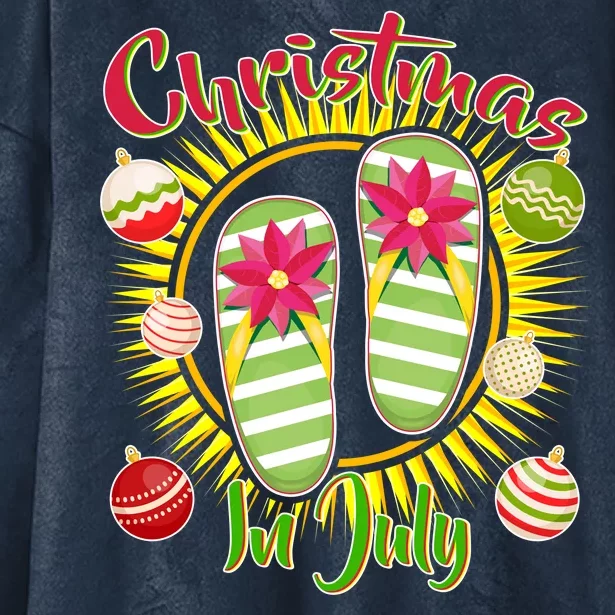 Christmas In July Summer Flip Flops Hooded Wearable Blanket