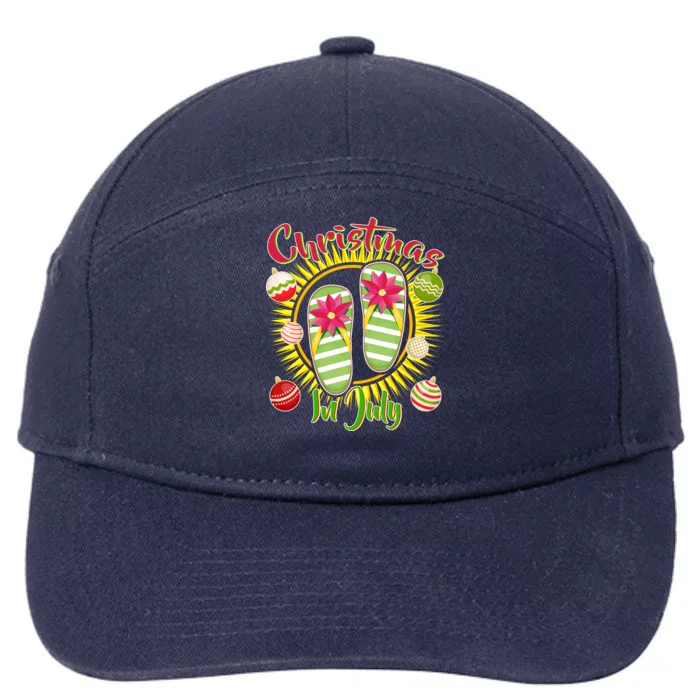 Christmas In July Summer Flip Flops 7-Panel Snapback Hat