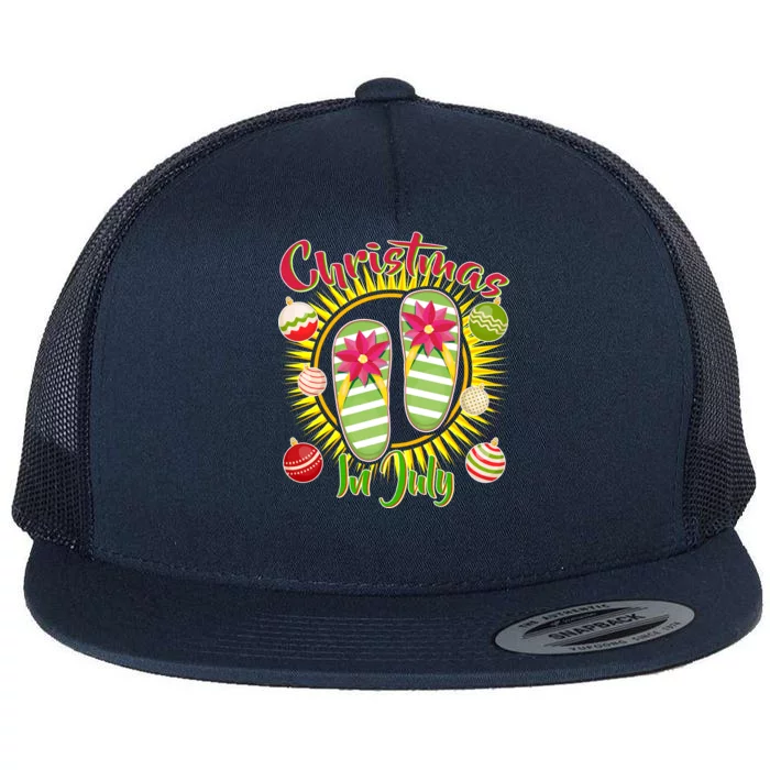 Christmas In July Summer Flip Flops Flat Bill Trucker Hat