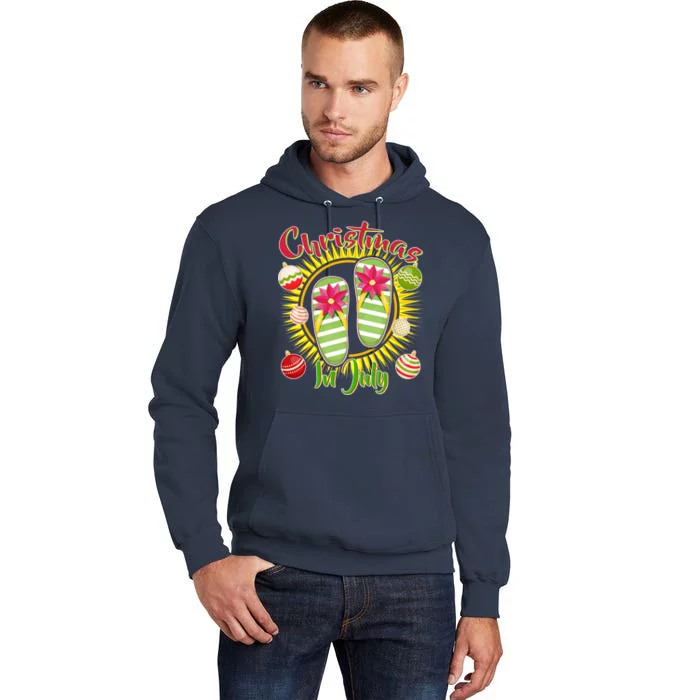 Christmas In July Summer Flip Flops Tall Hoodie