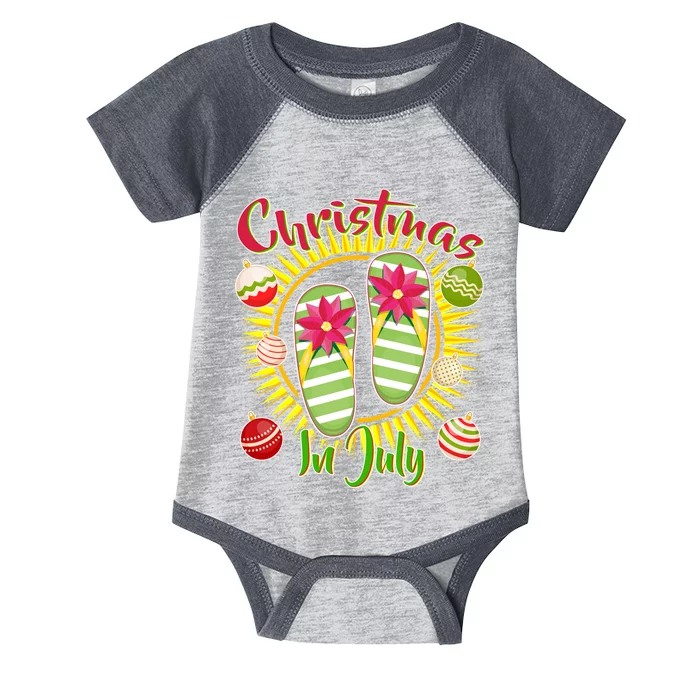 Christmas In July Summer Flip Flops Infant Baby Jersey Bodysuit