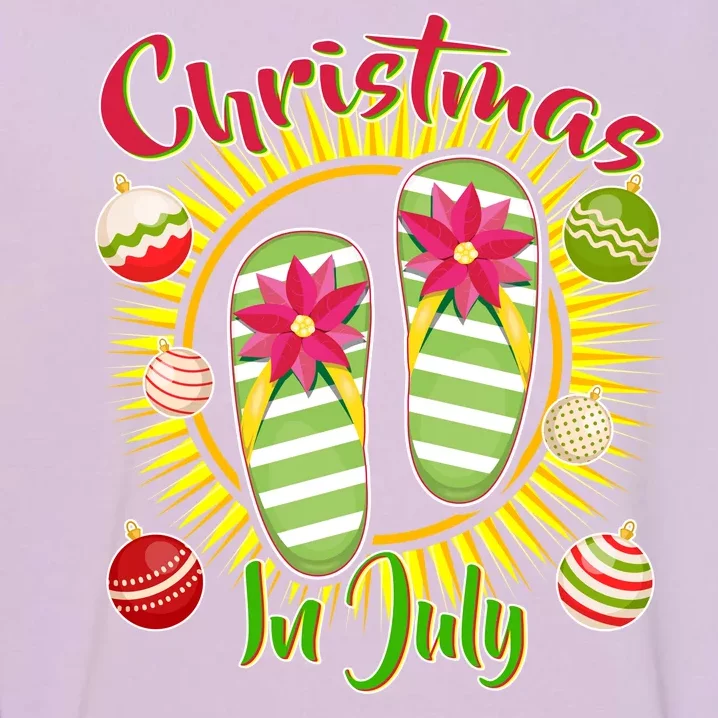 Christmas In July Summer Flip Flops Garment-Dyed Sweatshirt