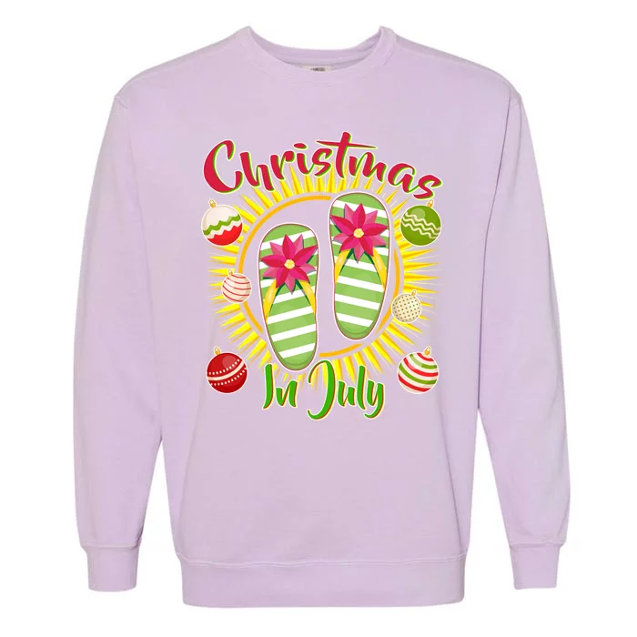 Christmas In July Summer Flip Flops Garment-Dyed Sweatshirt