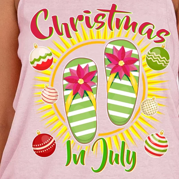 Christmas In July Summer Flip Flops Women's Knotted Racerback Tank