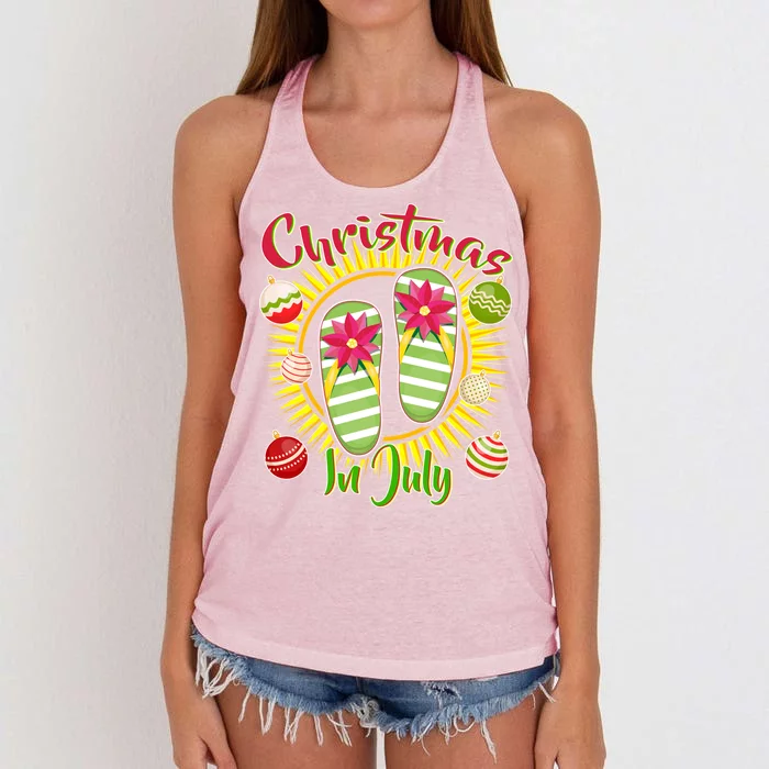 Christmas In July Summer Flip Flops Women's Knotted Racerback Tank