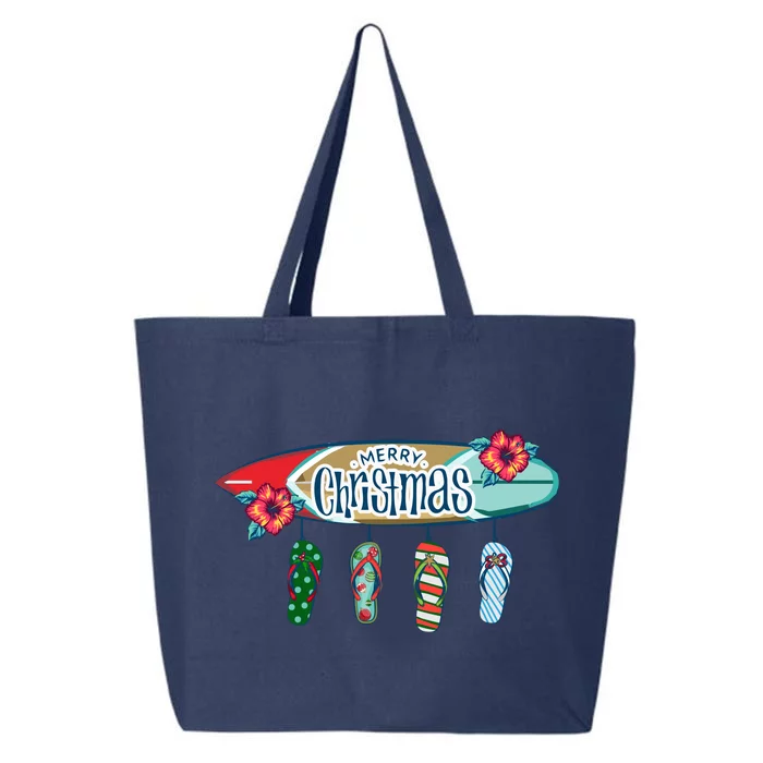 Christmas In July Surf Board Flip Flops 25L Jumbo Tote