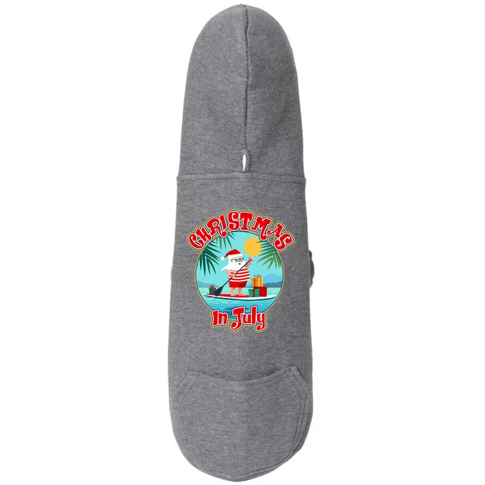 Christmas In July Surfer Santa Claus Doggie 3-End Fleece Hoodie