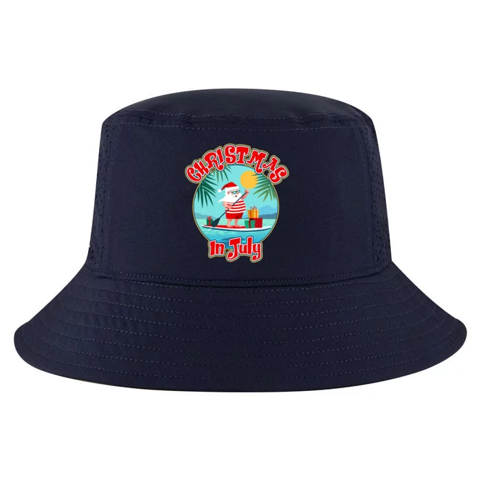 Christmas In July Surfer Santa Claus Cool Comfort Performance Bucket Hat