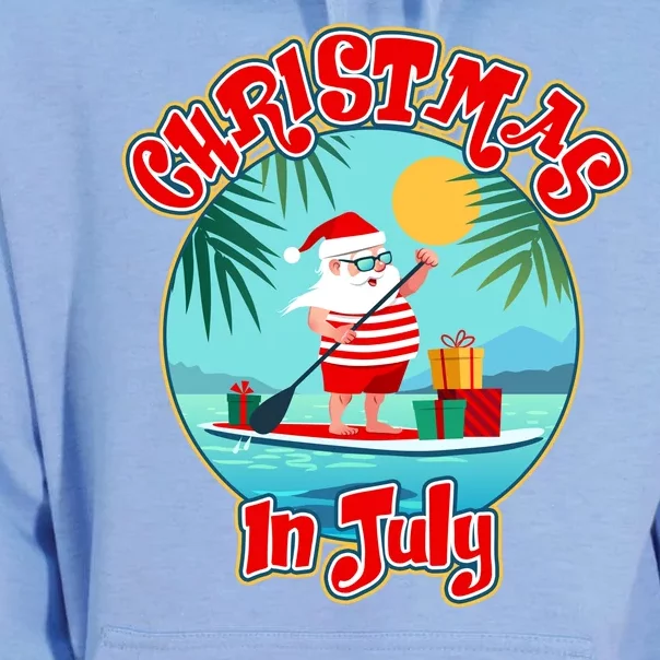 Christmas In July Surfer Santa Claus Unisex Surf Hoodie