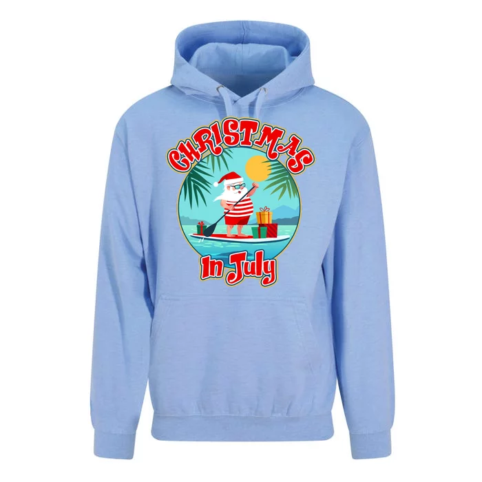 Christmas In July Surfer Santa Claus Unisex Surf Hoodie