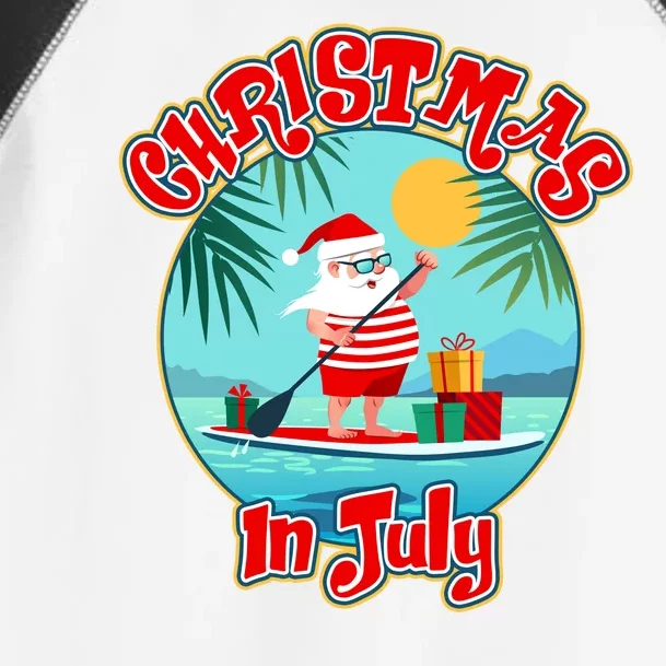 Christmas In July Surfer Santa Claus Toddler Fine Jersey T-Shirt