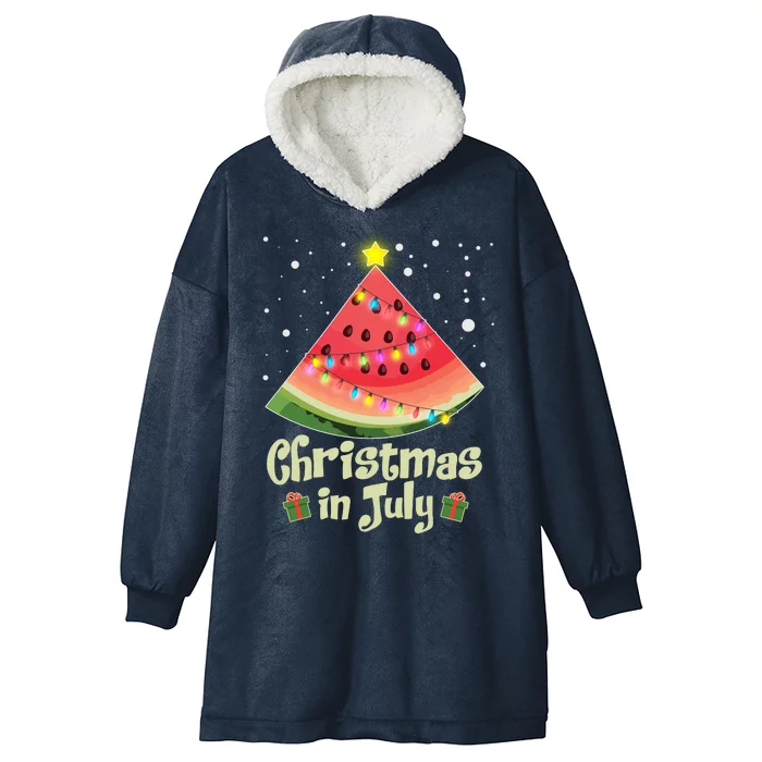 Christmas In July Watermellon Tree Hooded Wearable Blanket