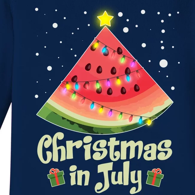 Christmas In July Watermellon Tree Baby Long Sleeve Bodysuit