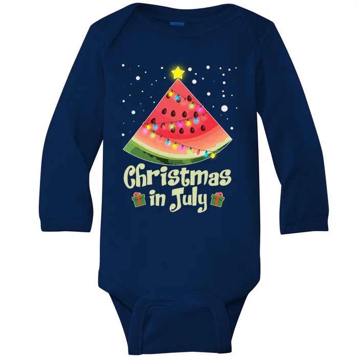 Christmas In July Watermellon Tree Baby Long Sleeve Bodysuit