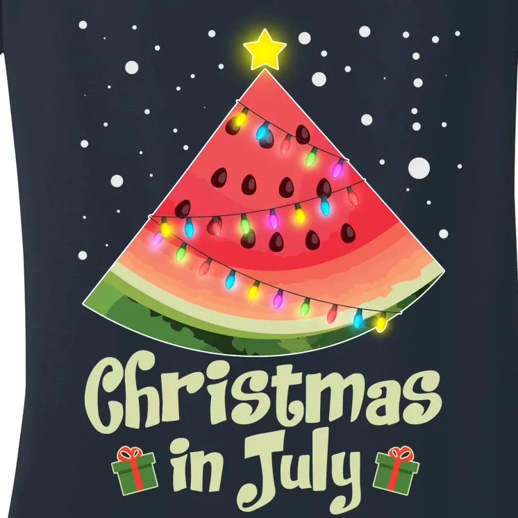 Christmas In July Watermellon Tree Women's V-Neck T-Shirt