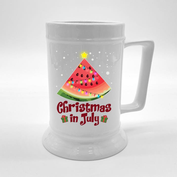 Christmas In July Watermellon Tree Front & Back Beer Stein