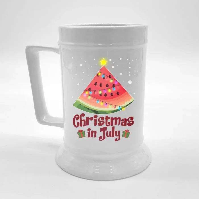 Christmas In July Watermellon Tree Front & Back Beer Stein