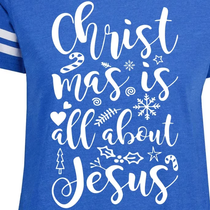 Christmas Is All About Jesus Enza Ladies Jersey Football T-Shirt