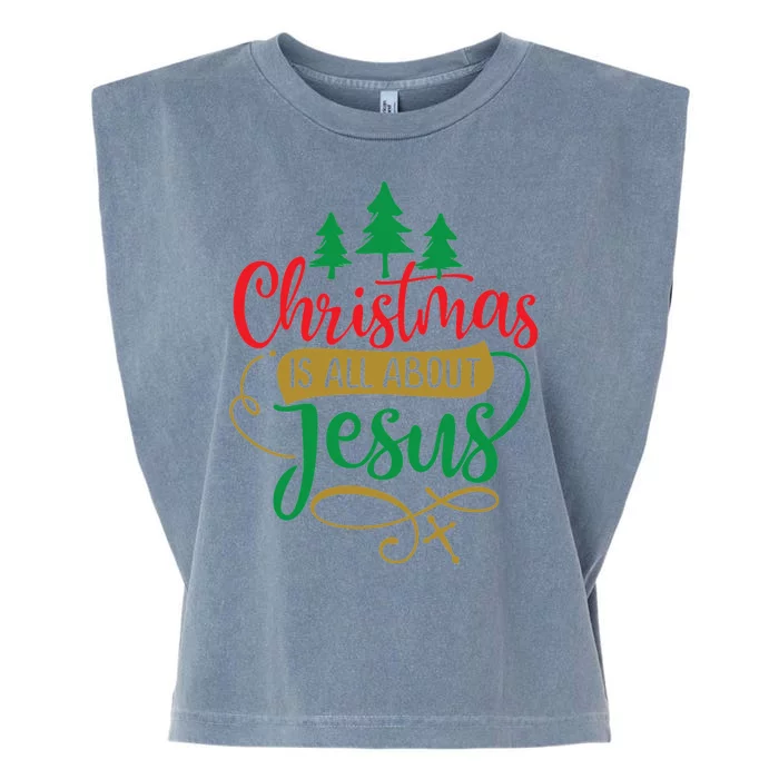 Christmas Is All About Jesus Birthday Christian Garment-Dyed Women's Muscle Tee