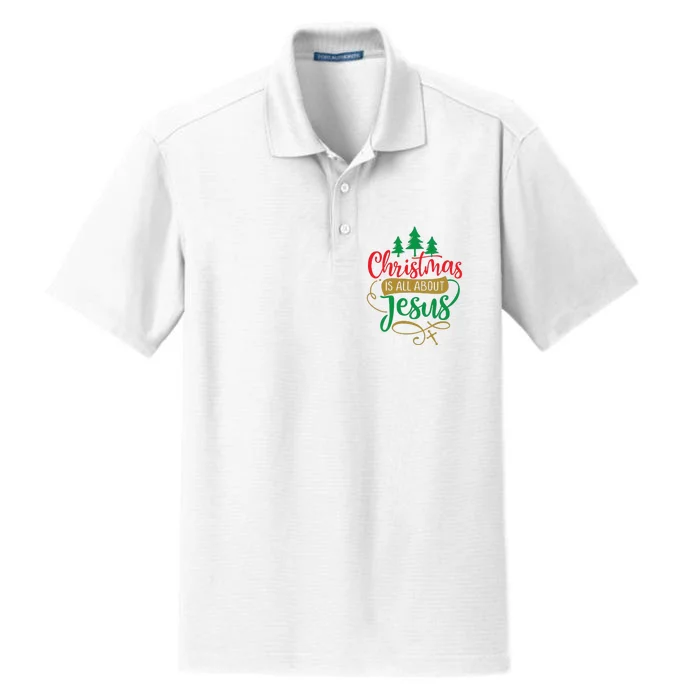 Christmas Is All About Jesus Birthday Christian Dry Zone Grid Performance Polo