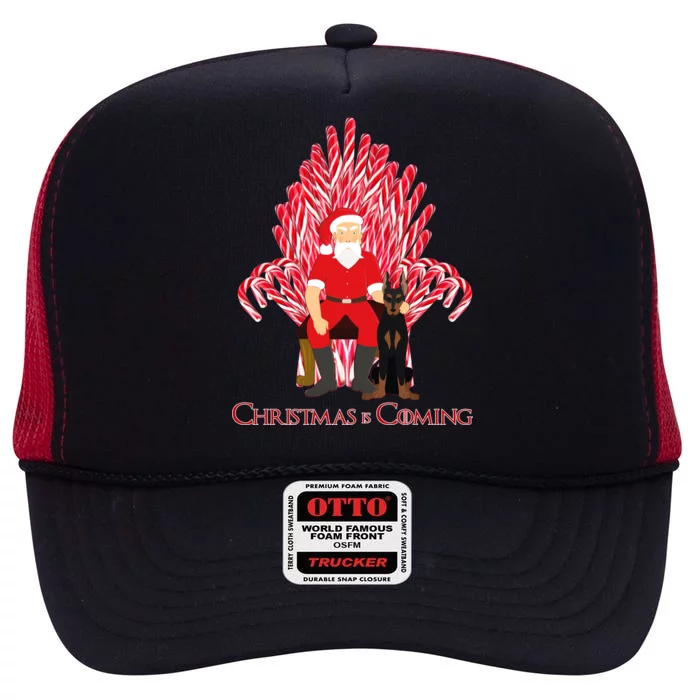 Christmas Is Coming High Crown Mesh Trucker Hat