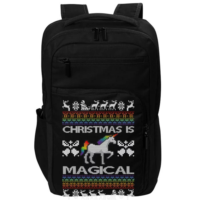 Christmas is Magical Unicorn Ugly Impact Tech Backpack