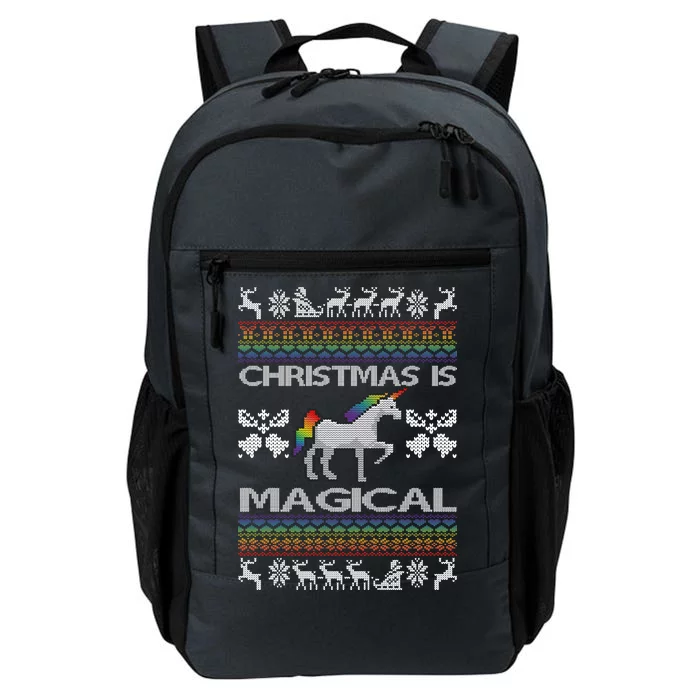 Christmas is Magical Unicorn Ugly Daily Commute Backpack