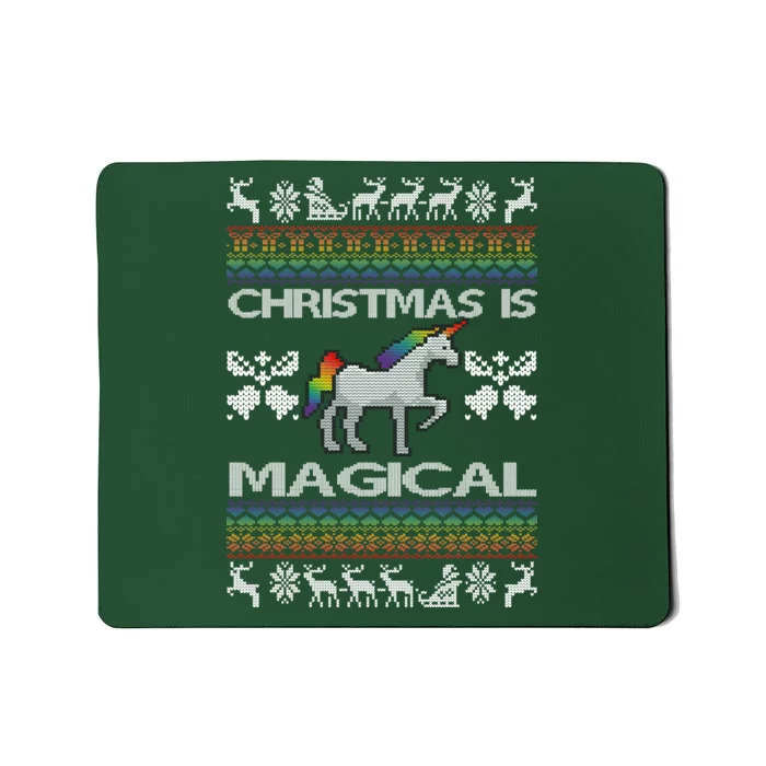 Christmas is Magical Unicorn Ugly Mousepad