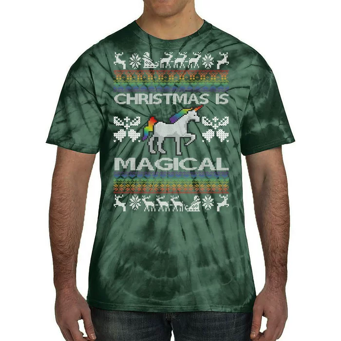 Christmas is Magical Unicorn Ugly Tie-Dye T-Shirt