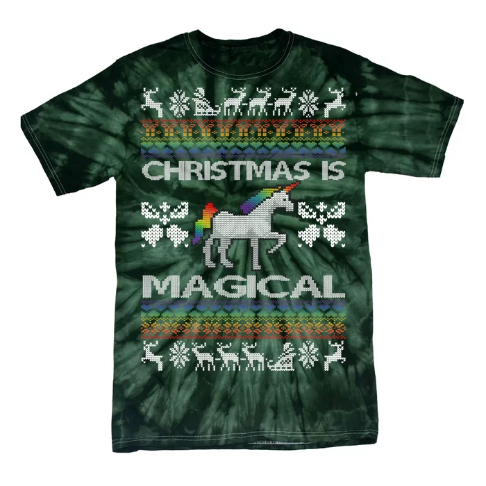 Christmas is Magical Unicorn Ugly Tie-Dye T-Shirt