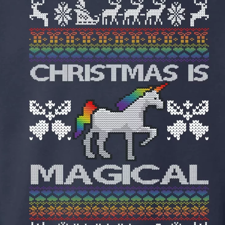 Christmas is Magical Unicorn Ugly Toddler Hoodie