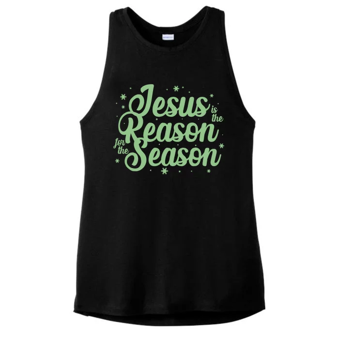 Christmas Jesus Is The Reason For The Season Ladies Tri-Blend Wicking Tank