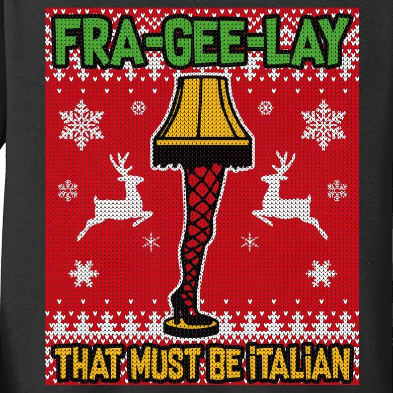 Christmas Lamp Fra Gee Lay Ugly Kids Long Sleeve Shirt