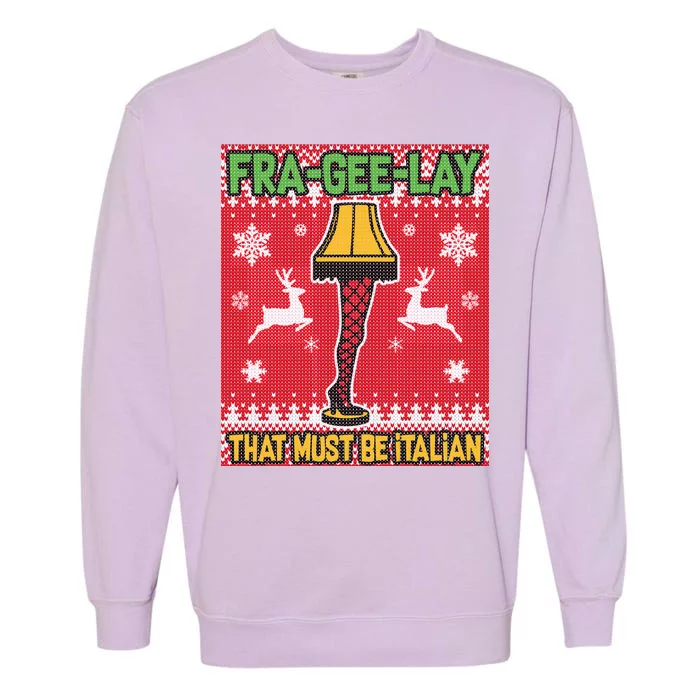 Christmas Lamp Fra Gee Lay Ugly Garment-Dyed Sweatshirt