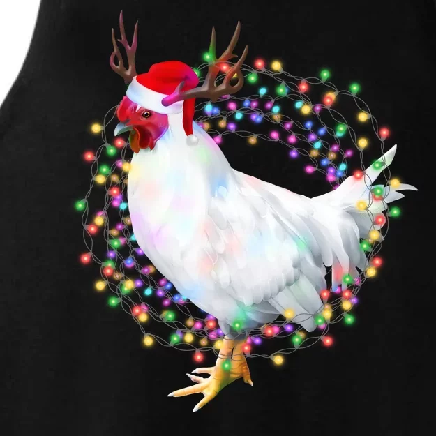 Christmas Lights Chicken Ladies Tri-Blend Wicking Tank