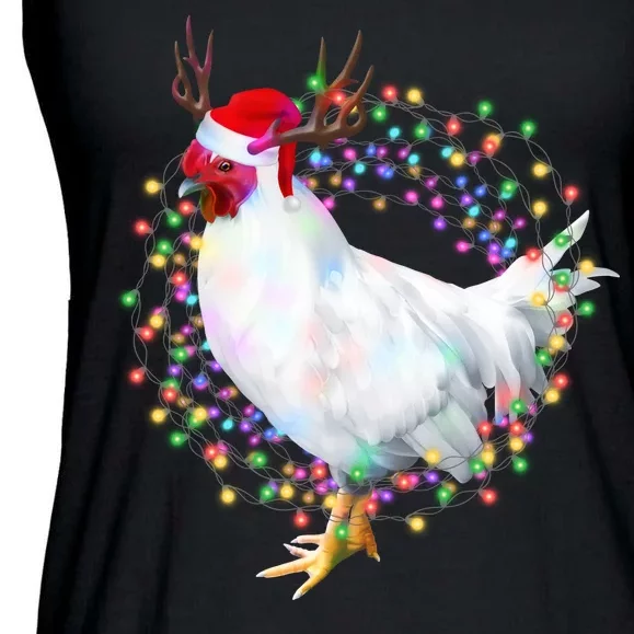 Christmas Lights Chicken Ladies Essential Flowy Tank