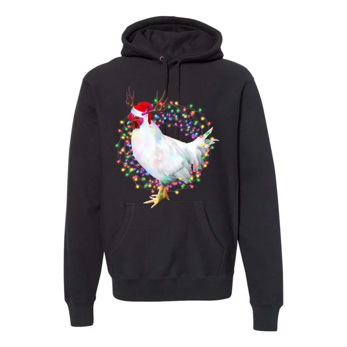 Christmas Lights Chicken Premium Hoodie