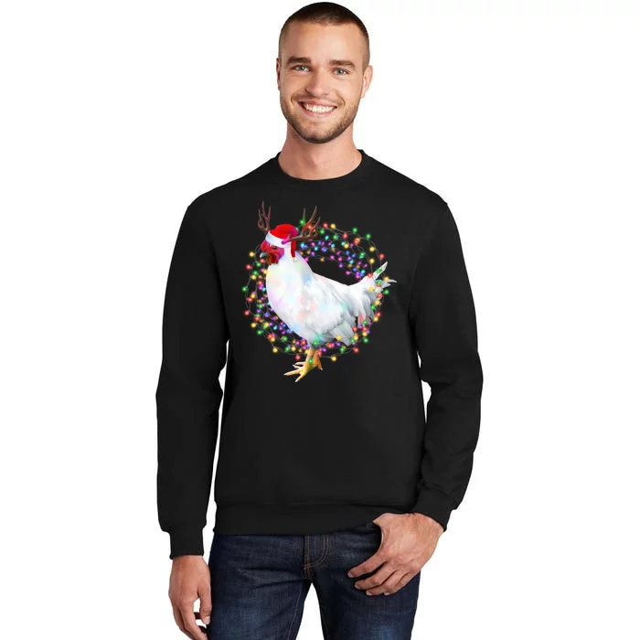 Christmas Lights Chicken Tall Sweatshirt